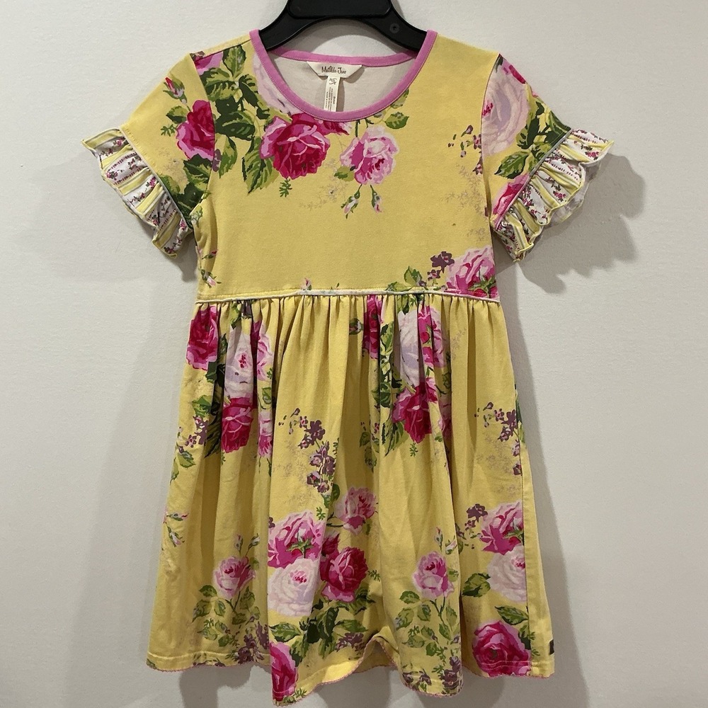 Matilda Jane Enchanted Garden Enchanted Floral Print Yellow Dress Size 10 Preppy